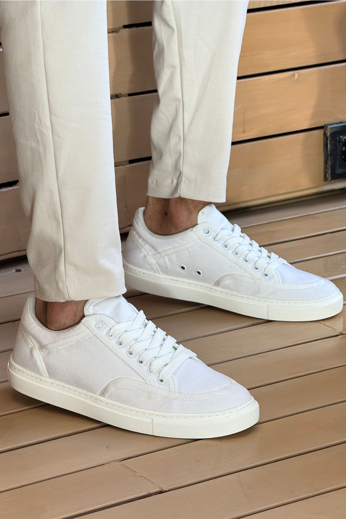 MN2505 - Keten Erkek Ayakkabı BEYAZ / BEYAZ