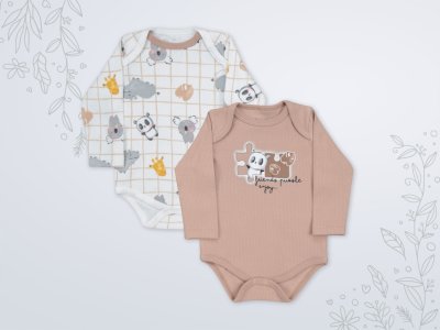 6-18 Ay Erkek Bebek Zıbın | Saf Pamuk Raporlu 2'li Badi Seti