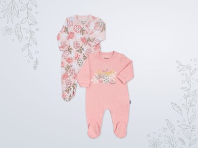 3-6 Ay Kız Bebek Tulum | Saf Pamuk Raporlu 2'li Set