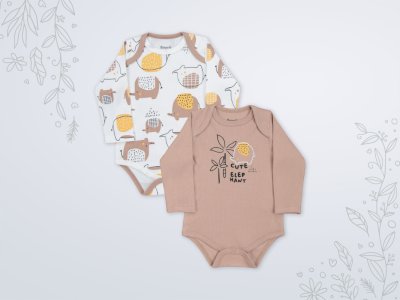 6-18 Ay Erkek Bebek Zıbın | Saf Pamuk Raporlu 2'li Badi Seti