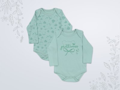 6-18 Ay Kız Bebek Zıbın | Saf Pamuk Raporlu 2'li Badi Seti