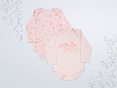 6-18 Ay Kız Bebek Zıbın | Saf Pamuk Raporlu 2'li Badi Seti