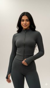 Parmak Geçmeli İç Polarlı Hırka (Ottoman Kumaş Serisi)